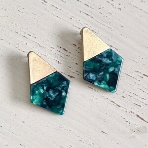 Marble Resin Geo Statement Earrings